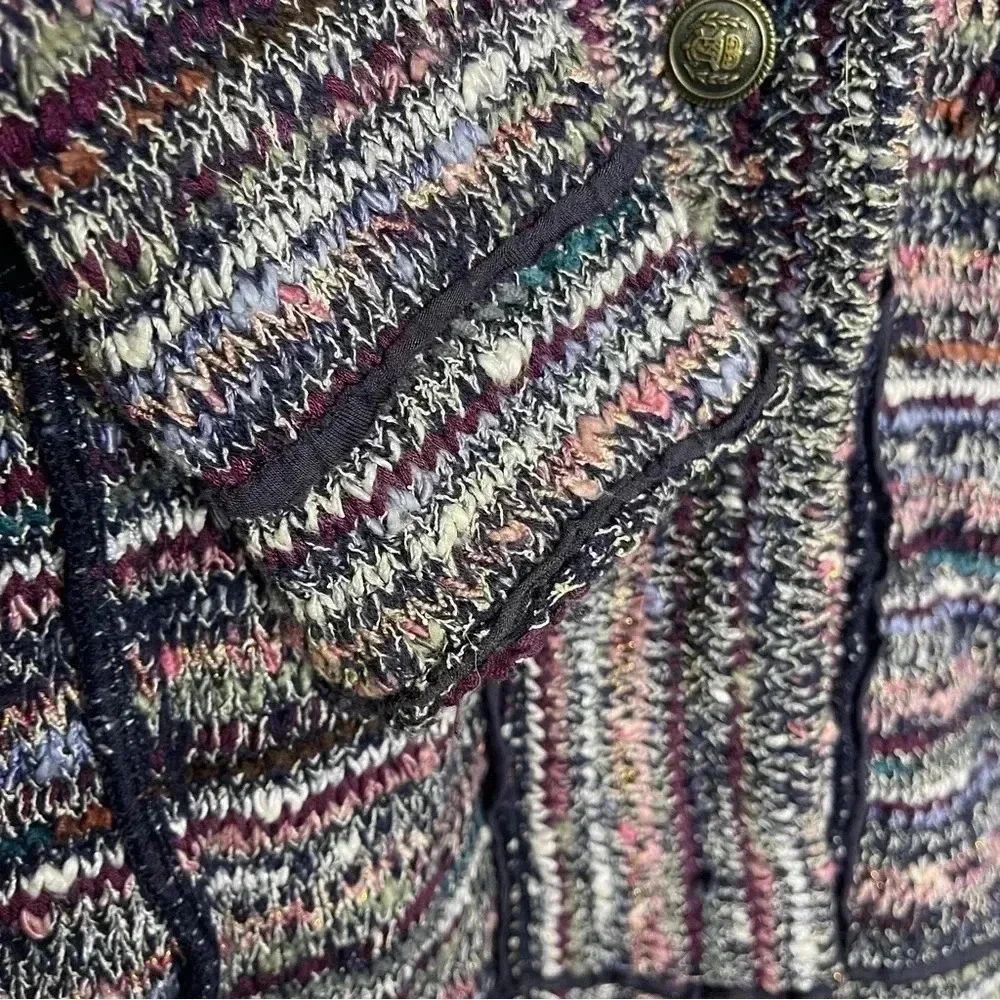 Free People Purple Tweed Cardigan Sweater Size Small